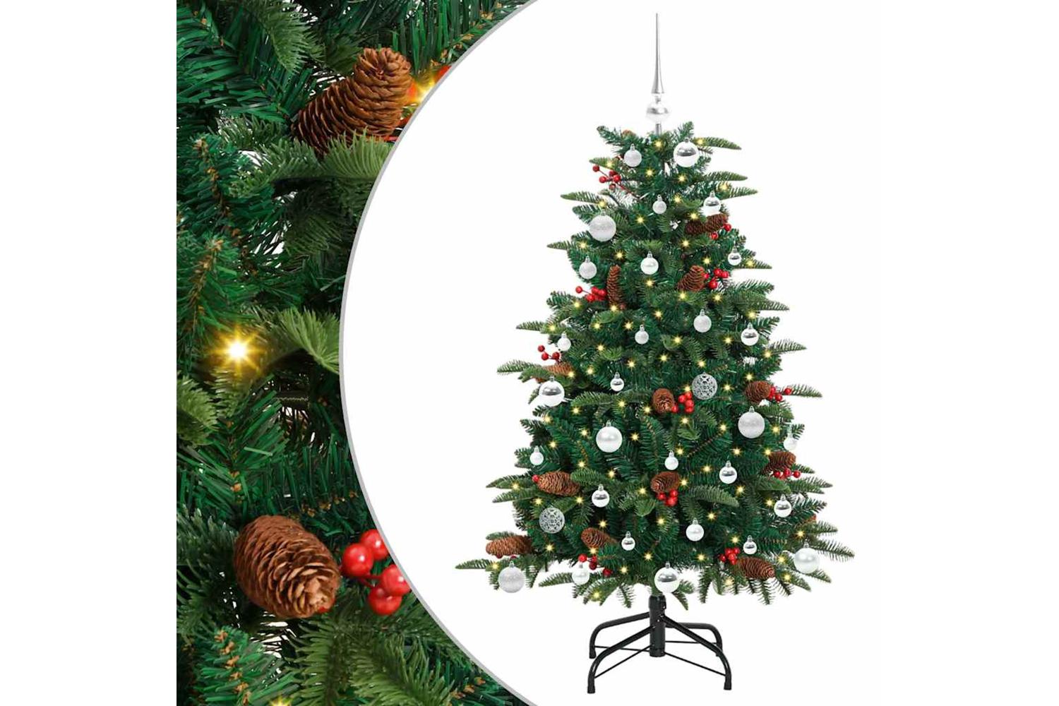 Vidaxl Artificial Christmas Tree With 150 Leds With Stand Green 150 Cm-2