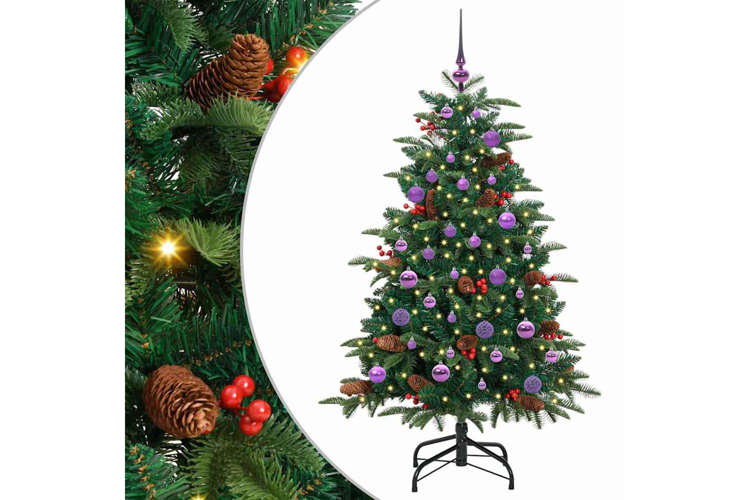 Vidaxl Artificial Christmas Tree With 150 Leds With Stand Green 150 Cm-2