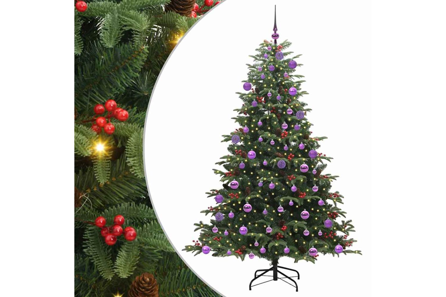 Vidaxl Artificial Christmas Tree With 300 Leds With Stand Green 180 Cm-2