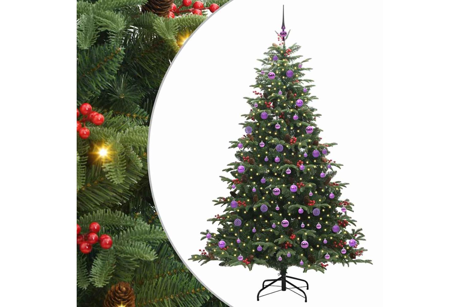 Vidaxl Artificial Christmas Tree With 300 Leds With Stand Green 210 Cm-2