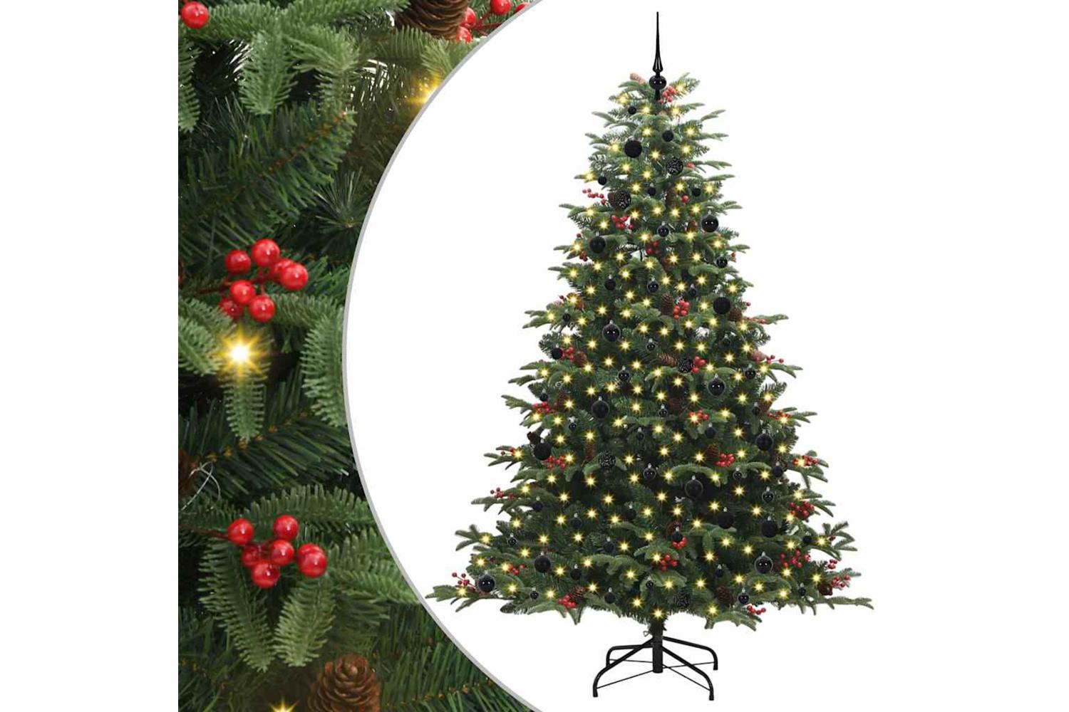 Vidaxl Artificial Christmas Tree With 300 Leds With Stand Green 240 Cm-2