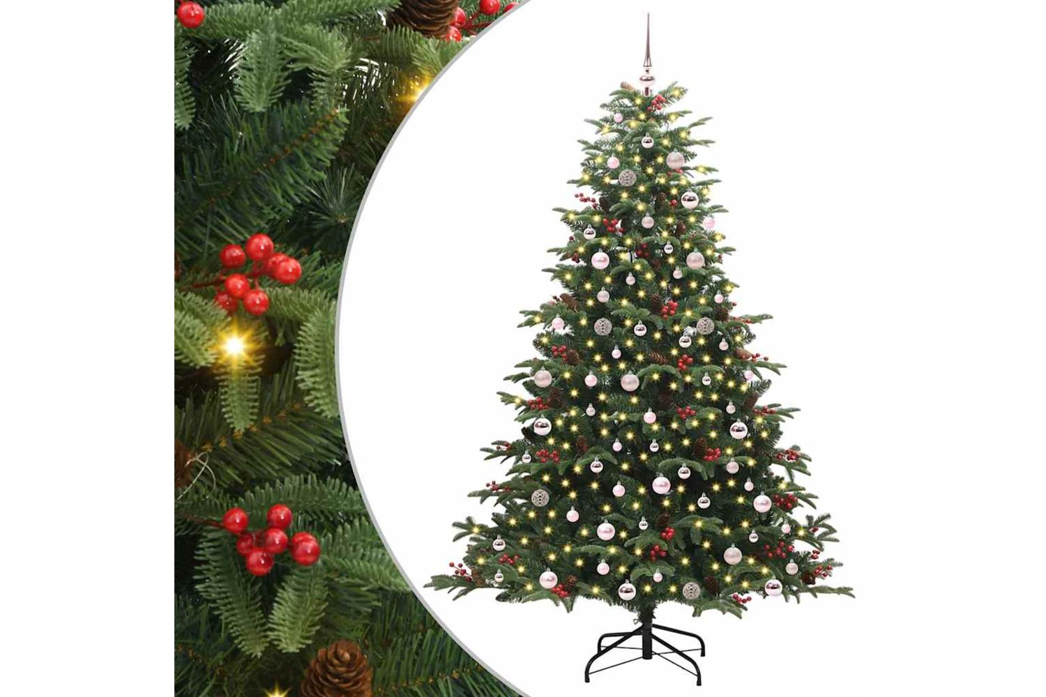 Vidaxl Artificial Christmas Tree With 300 Leds With Stand Green 240 Cm-2