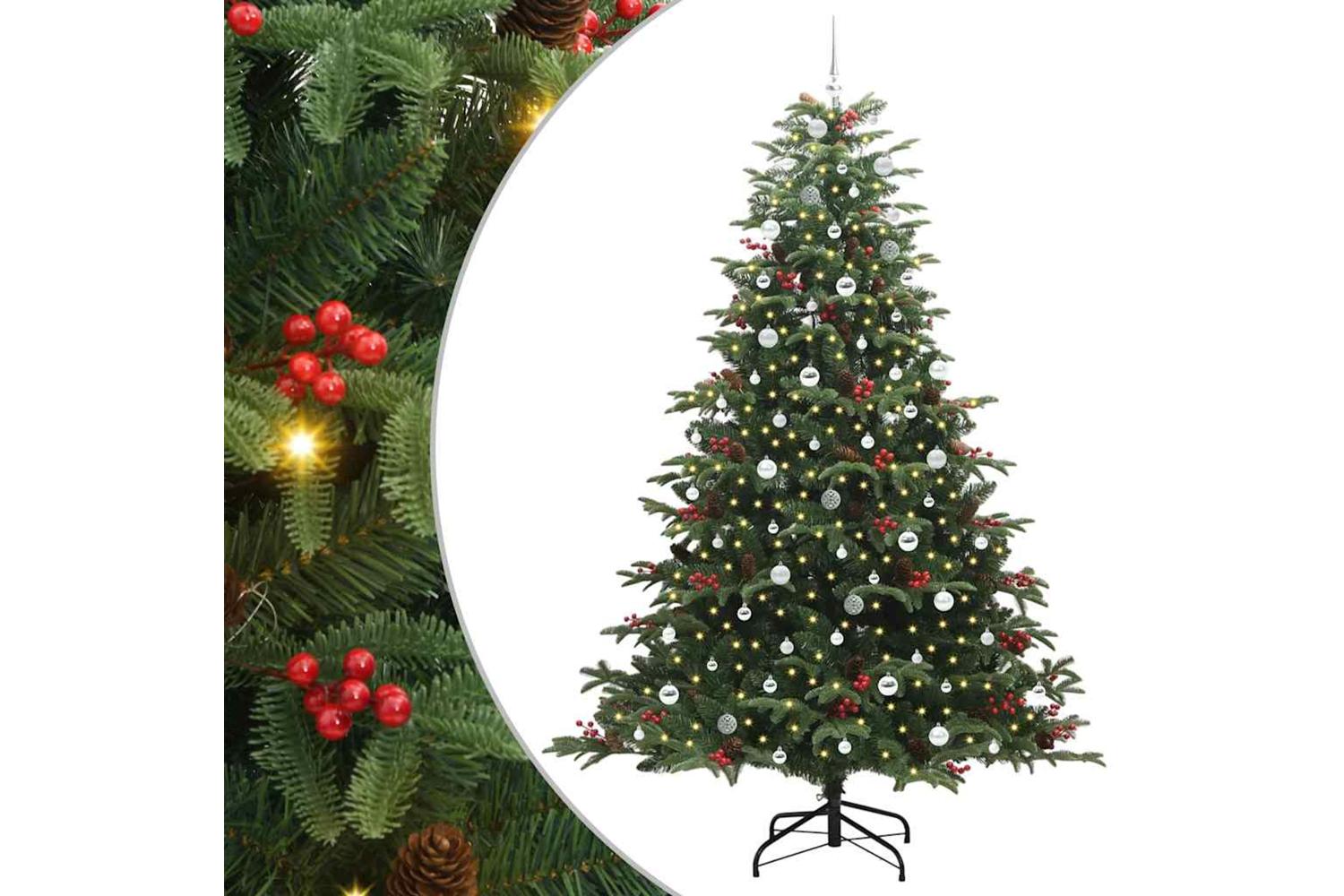 Vidaxl Artificial Christmas Tree With 300 Leds With Stand Green 240 Cm-2