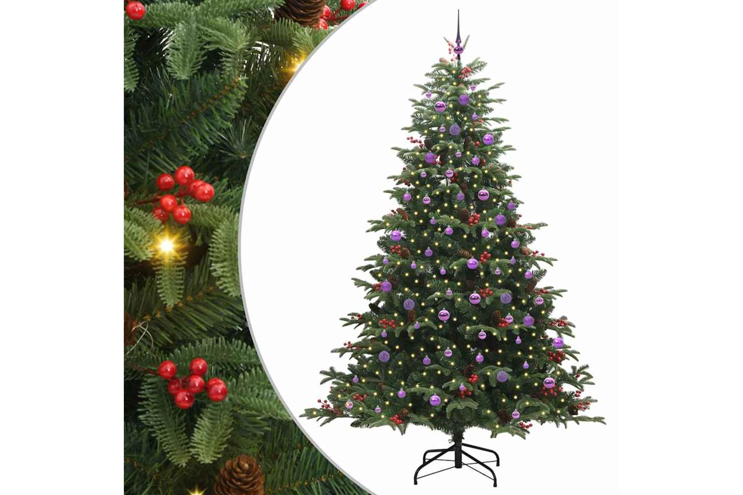Vidaxl Artificial Christmas Tree With 300 Leds With Stand Green 240 Cm-2