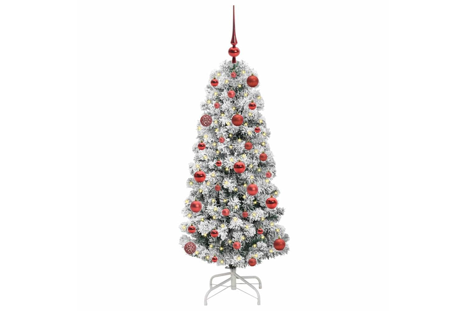 Vidaxl Artificial Hinged Christmas Tree Green And White 120 Cm-3