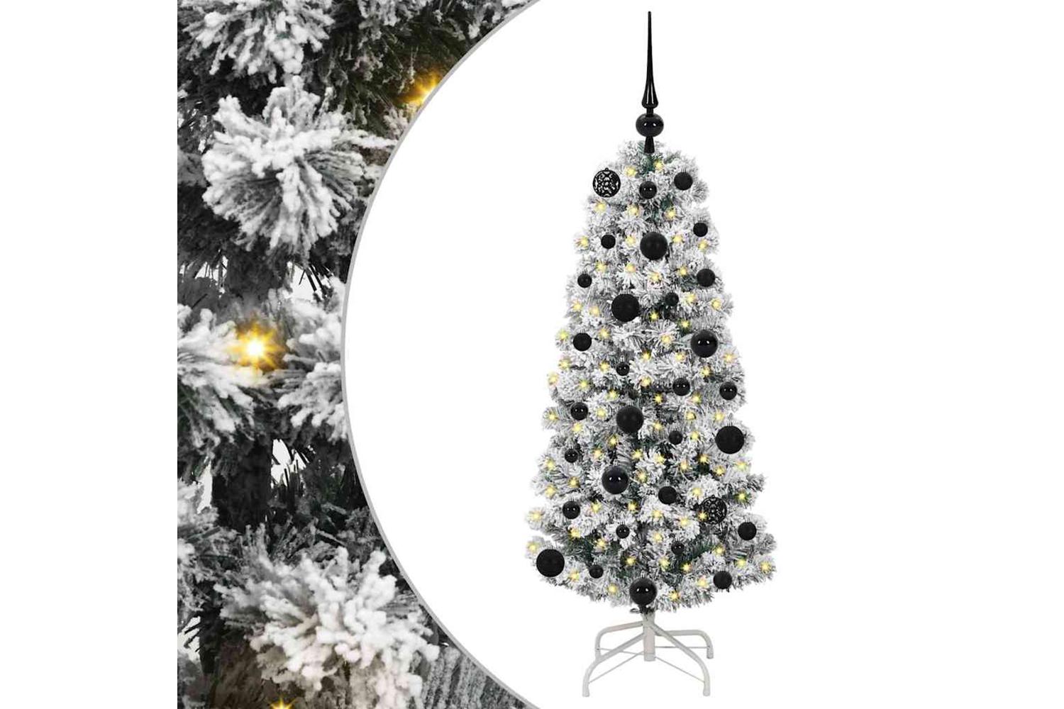 Vidaxl Artificial Hinged Christmas Tree Green And White 120 Cm-2