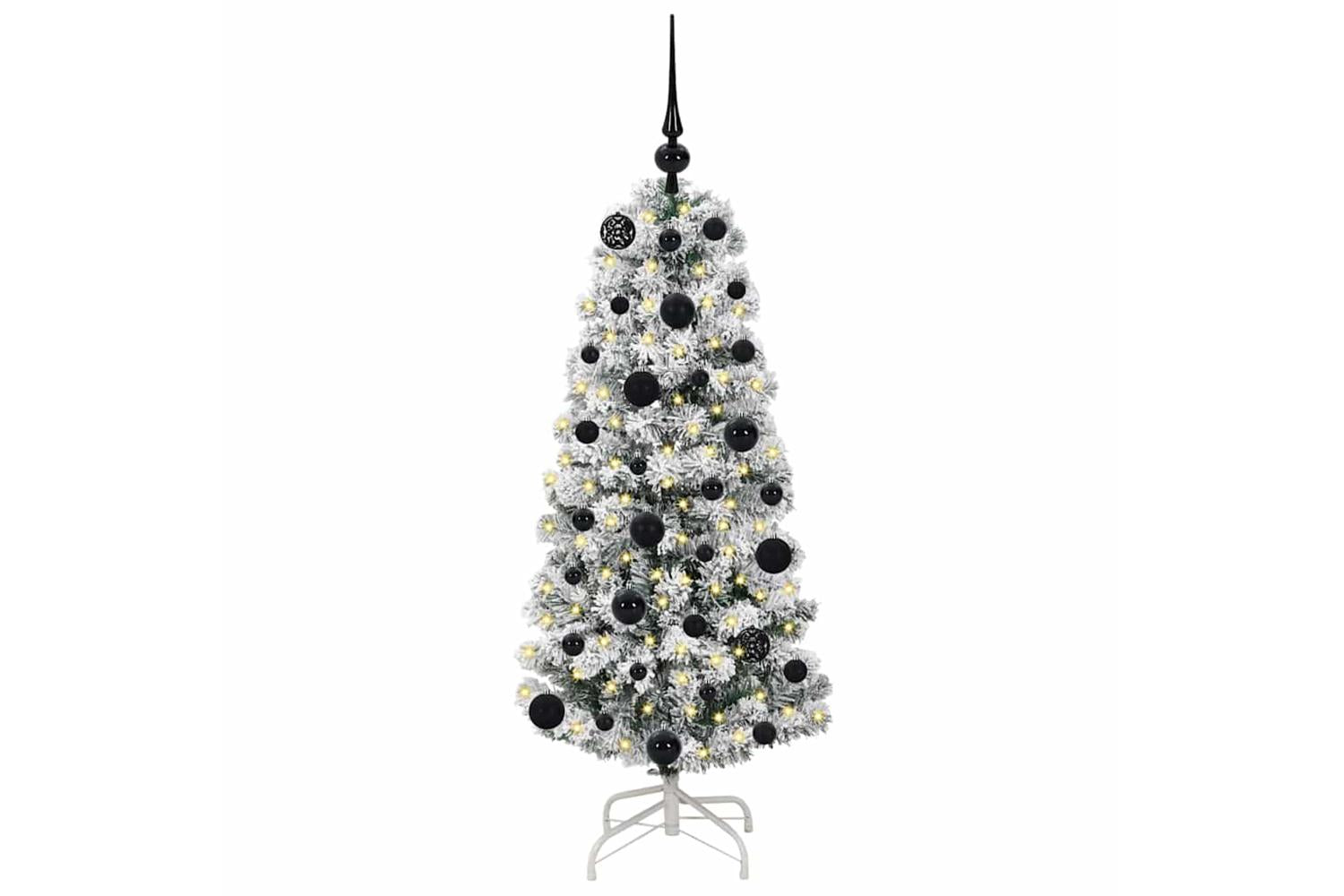 Vidaxl Artificial Hinged Christmas Tree Green And White 120 Cm-3