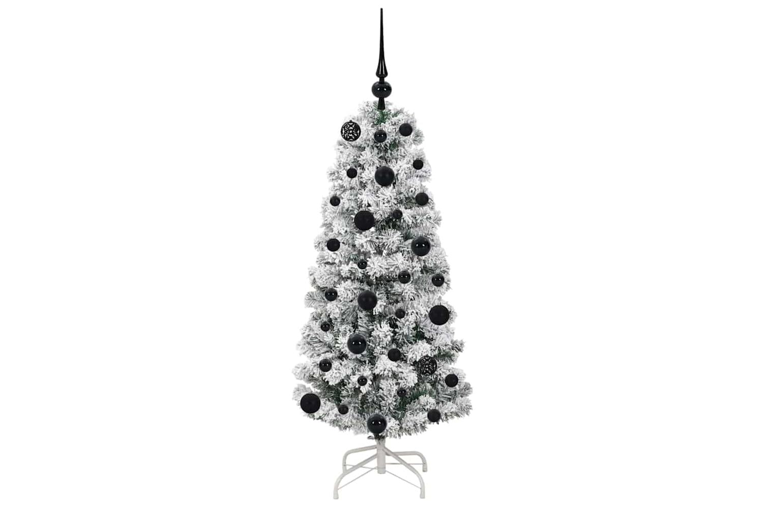 Vidaxl Artificial Hinged Christmas Tree Green And White 120 Cm-4