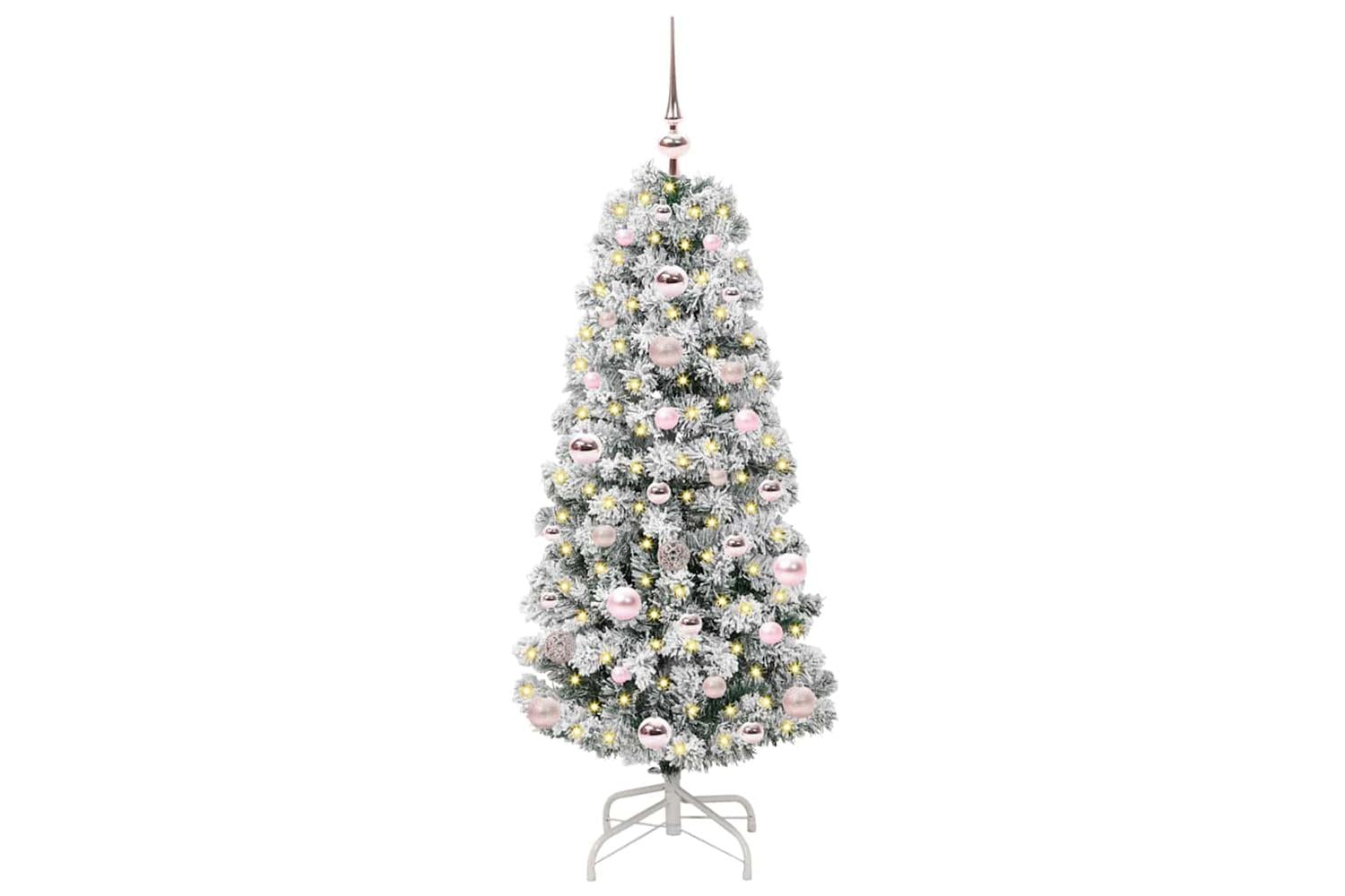 Vidaxl Artificial Hinged Christmas Tree Green And White 120 Cm-3