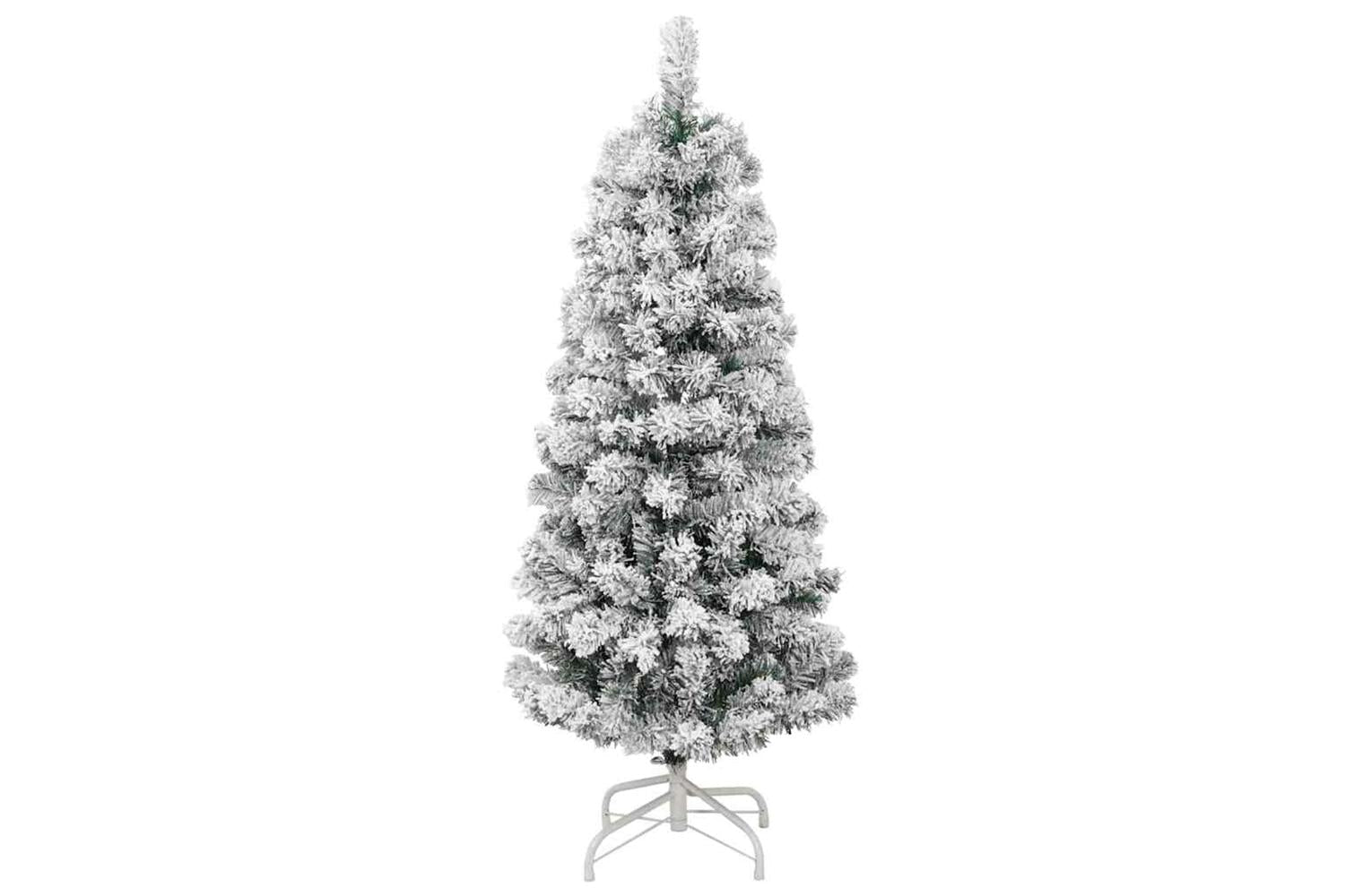 Vidaxl Artificial Hinged Christmas Tree Green And White 120 Cm-5
