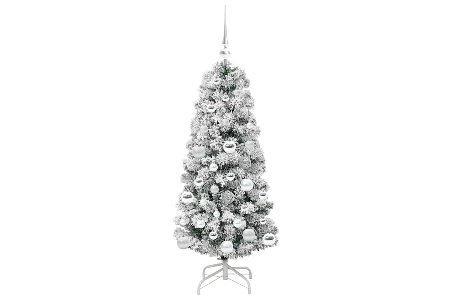 Vidaxl Artificial Hinged Christmas Tree Green And White 120 Cm-4