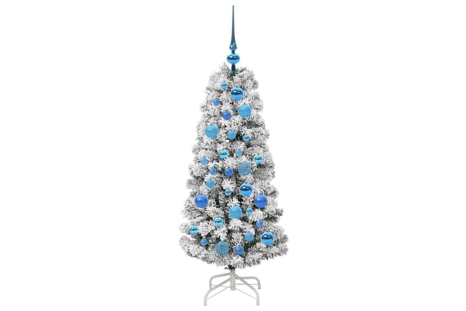 Vidaxl Artificial Hinged Christmas Tree Green And White 120 Cm-4