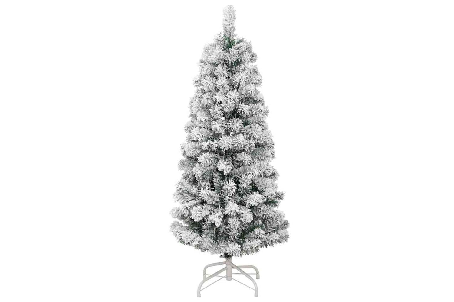 Vidaxl Artificial Hinged Christmas Tree Green And White 120 Cm-5