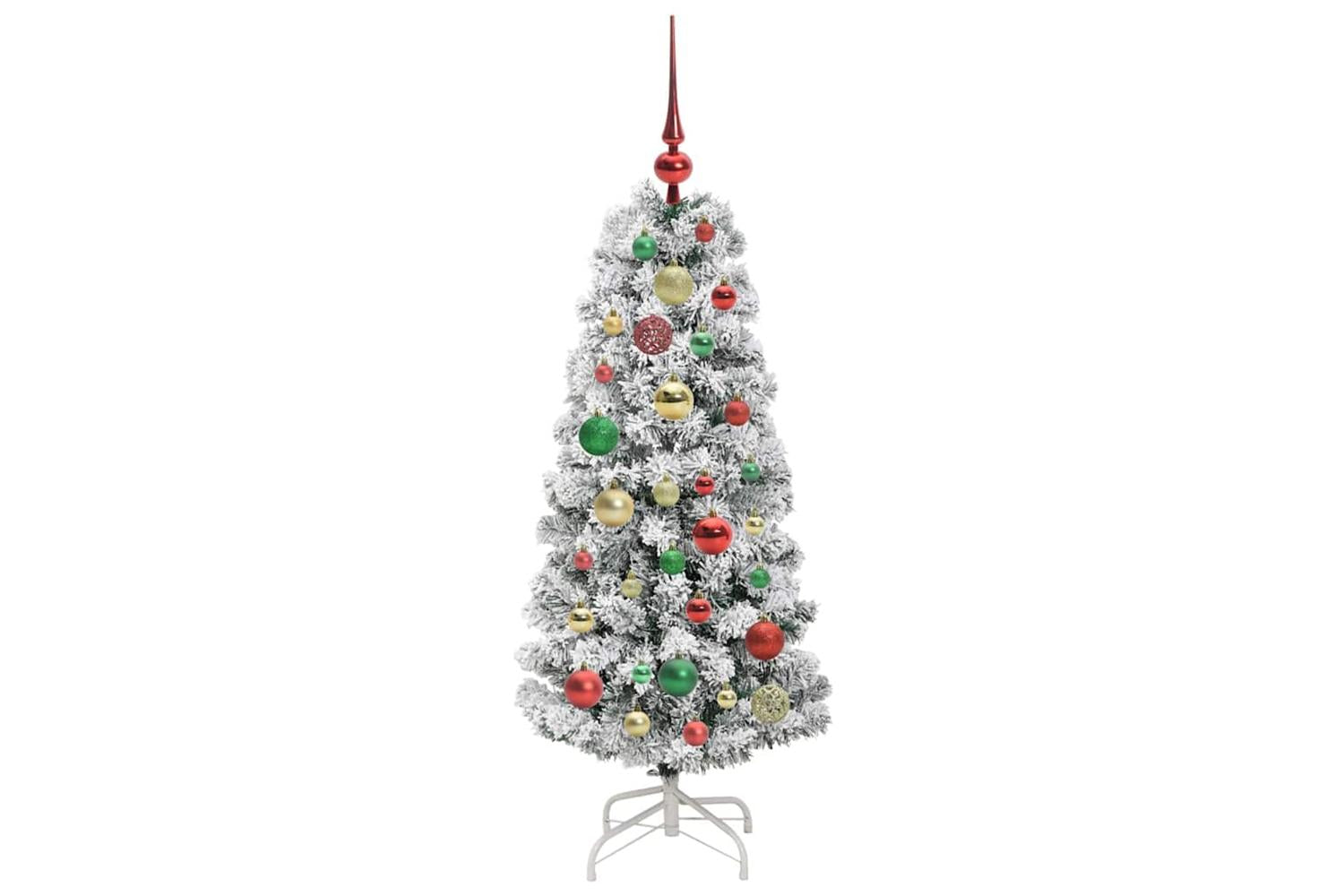 Vidaxl Artificial Hinged Christmas Tree Green And White 120 Cm-6