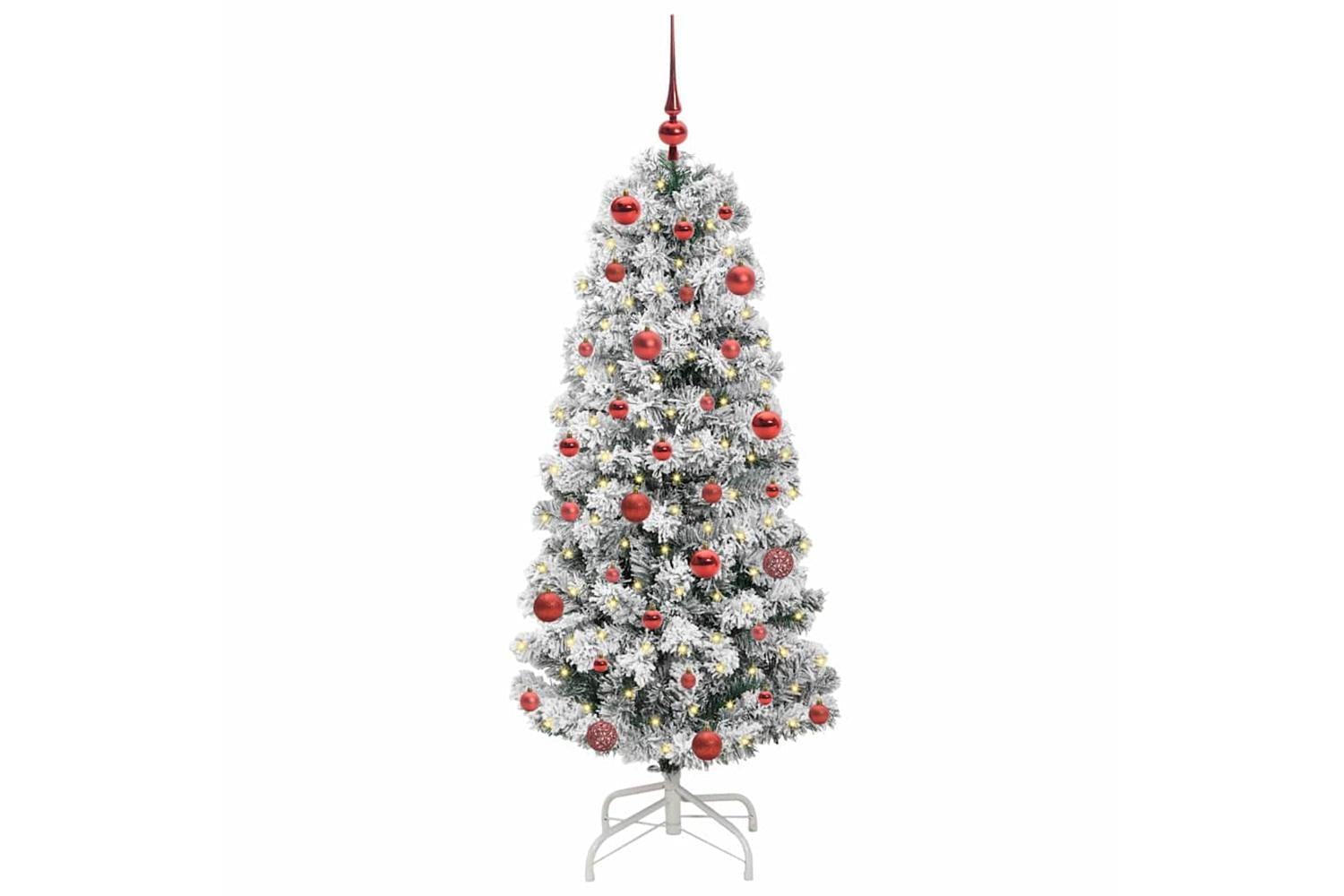 Vidaxl Artificial Hinged Christmas Tree Green And White 150 Cm-3