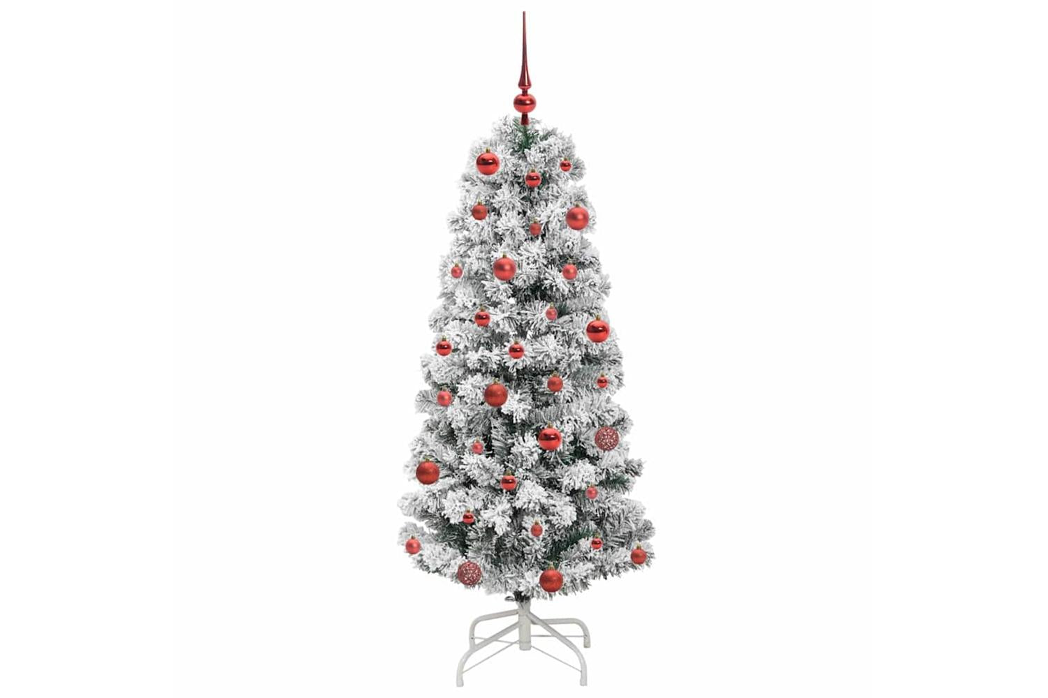 Vidaxl Artificial Hinged Christmas Tree Green And White 150 Cm-4