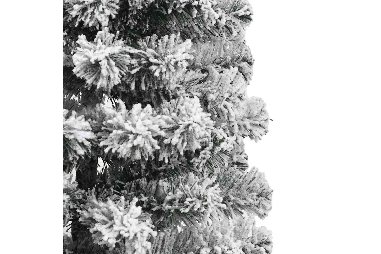 Vidaxl Artificial Hinged Christmas Tree Green And White 150 Cm-10