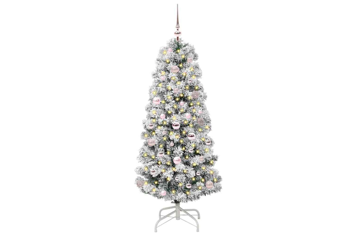 Vidaxl Artificial Hinged Christmas Tree Green And White 150 Cm-2