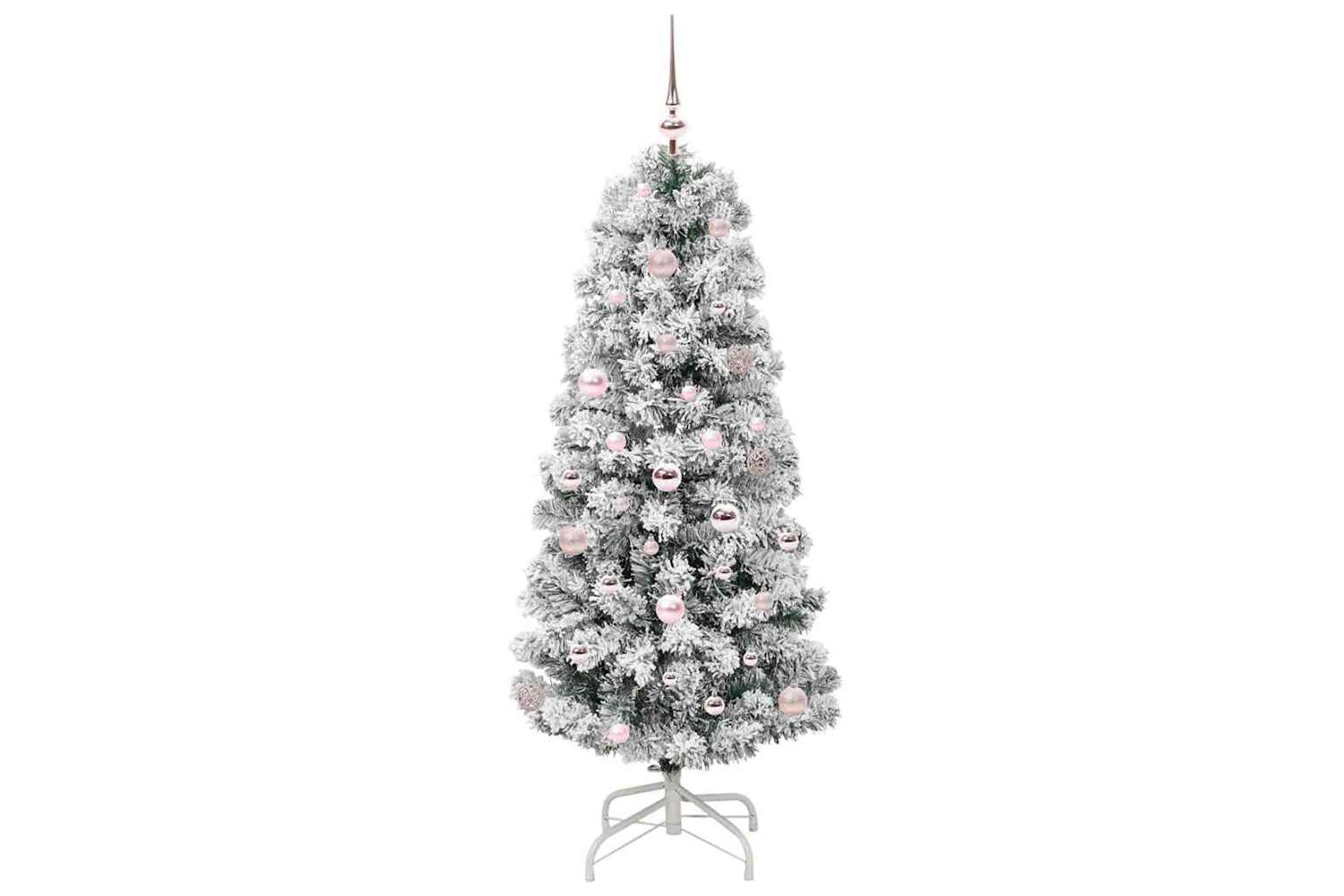 Vidaxl Artificial Hinged Christmas Tree Green And White 150 Cm-3