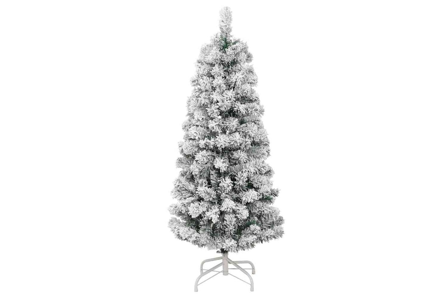 Vidaxl Artificial Hinged Christmas Tree Green And White 150 Cm-5