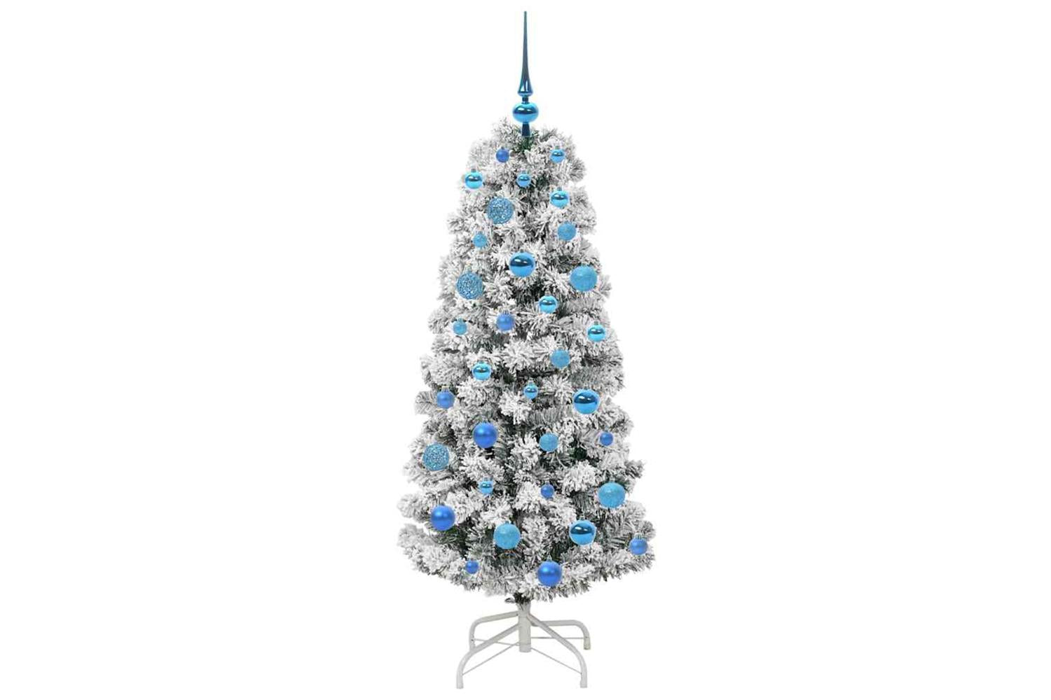 Vidaxl Artificial Hinged Christmas Tree Green And White 150 Cm-4