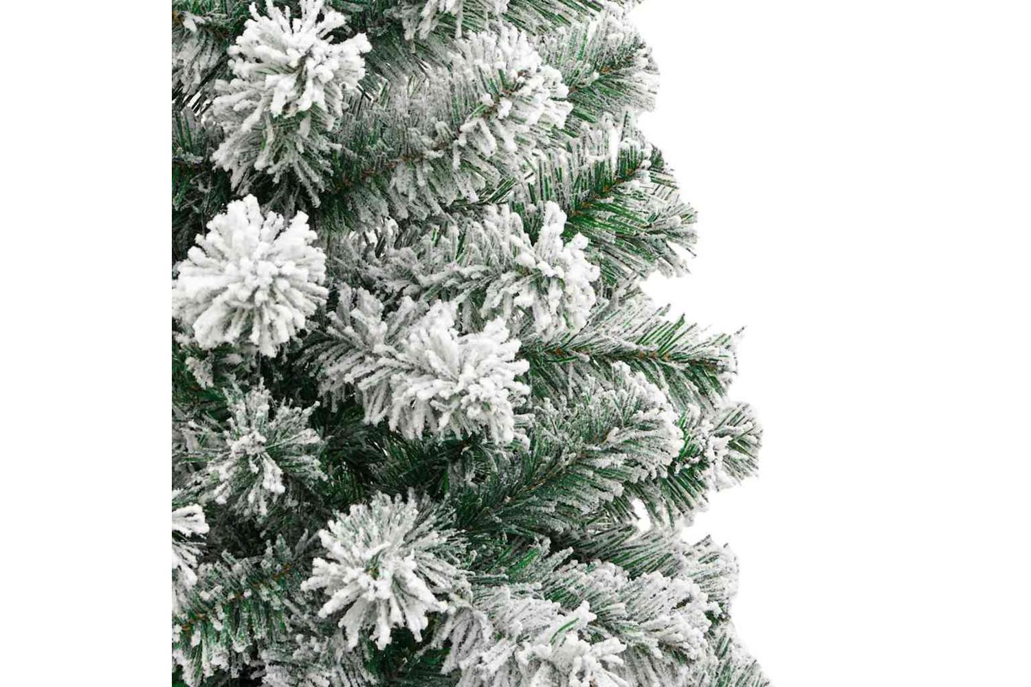 Vidaxl Artificial Hinged Christmas Tree Green And White 240 Cm-10