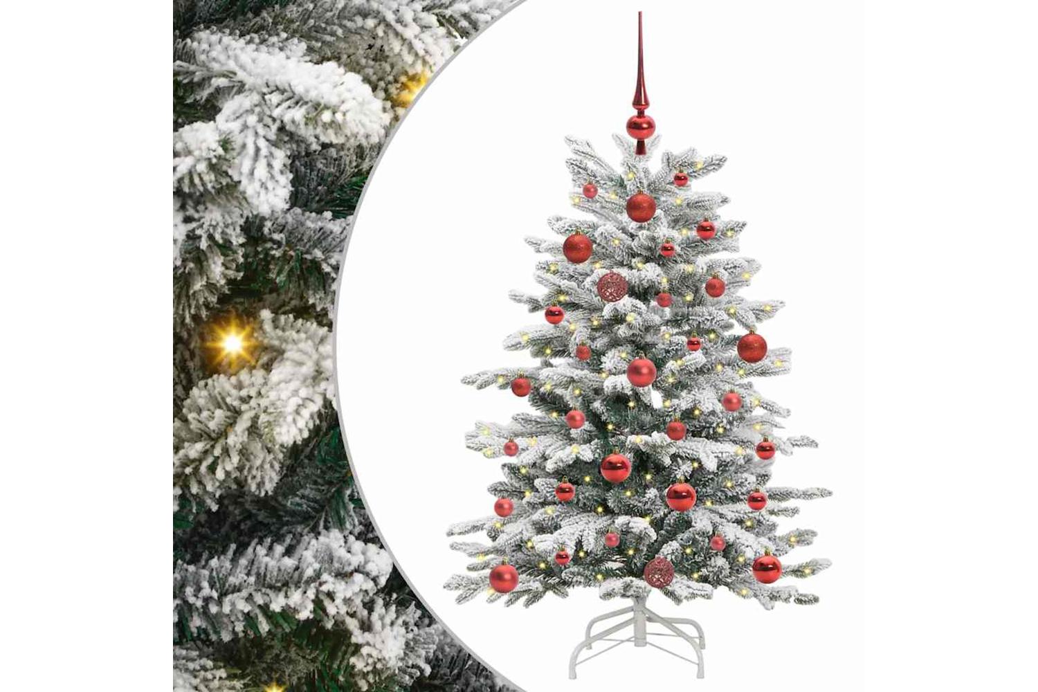 Vidaxl Artificial Hinged Christmas Tree White 120 Cm Pe And Pvc-2