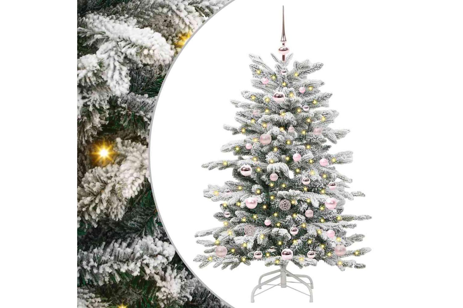 Vidaxl Artificial Hinged Christmas Tree White 120 Cm Pe And Pvc-2