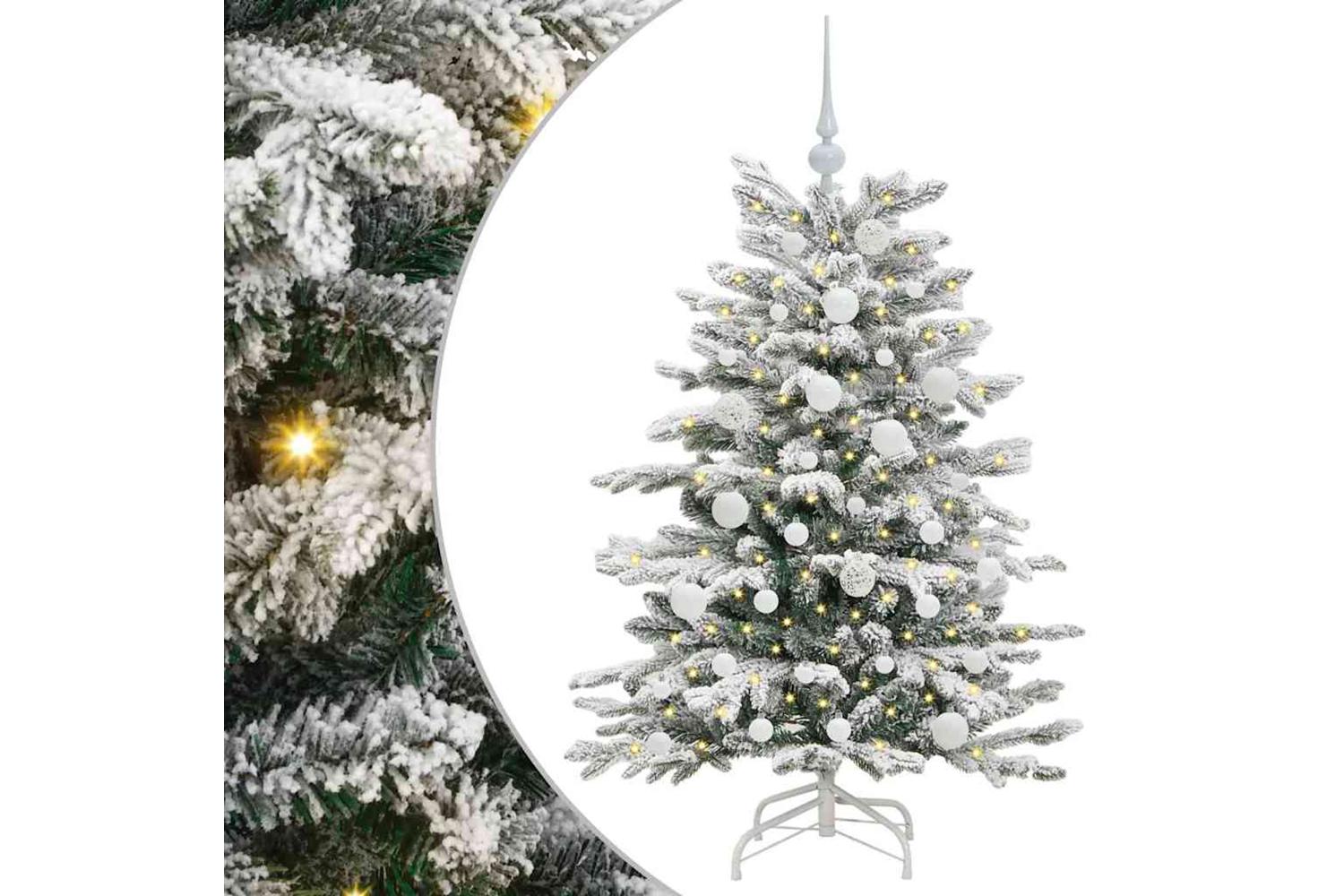 Vidaxl Artificial Hinged Christmas Tree White 120 Cm Pe And Pvc-2