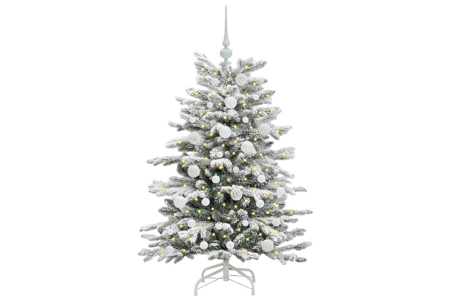 Vidaxl Artificial Hinged Christmas Tree White 120 Cm Pe And Pvc-3