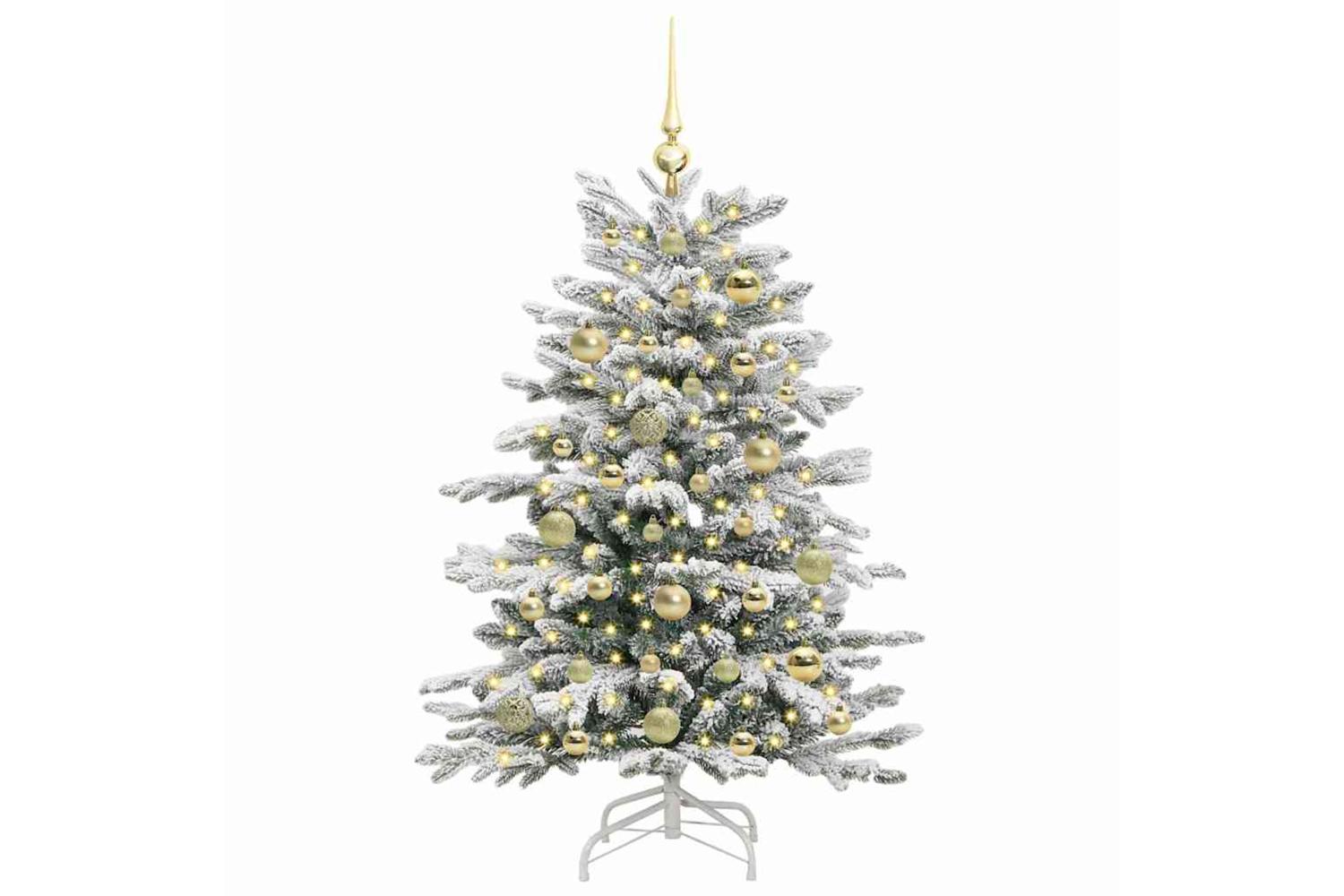 Vidaxl Artificial Hinged Christmas Tree White 120 Cm Pe And Pvc-3