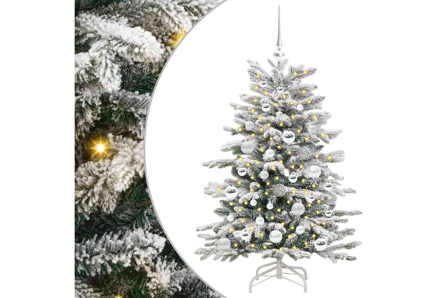 Vidaxl Artificial Hinged Christmas Tree White 120 Cm Pe And Pvc-2