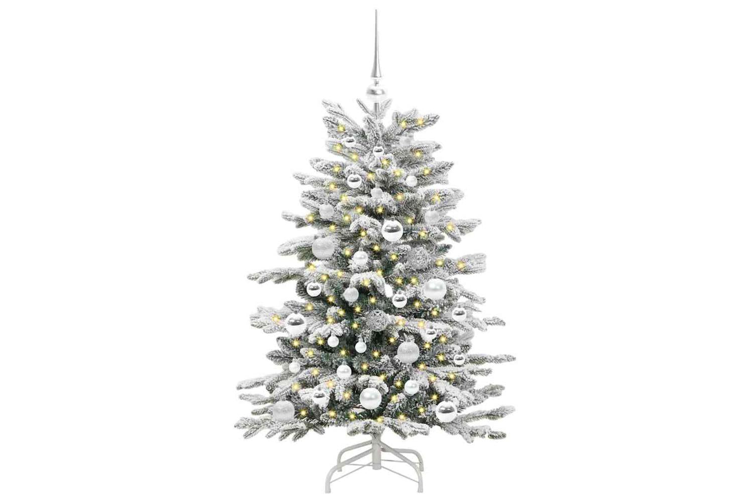 Vidaxl Artificial Hinged Christmas Tree White 120 Cm Pe And Pvc-3