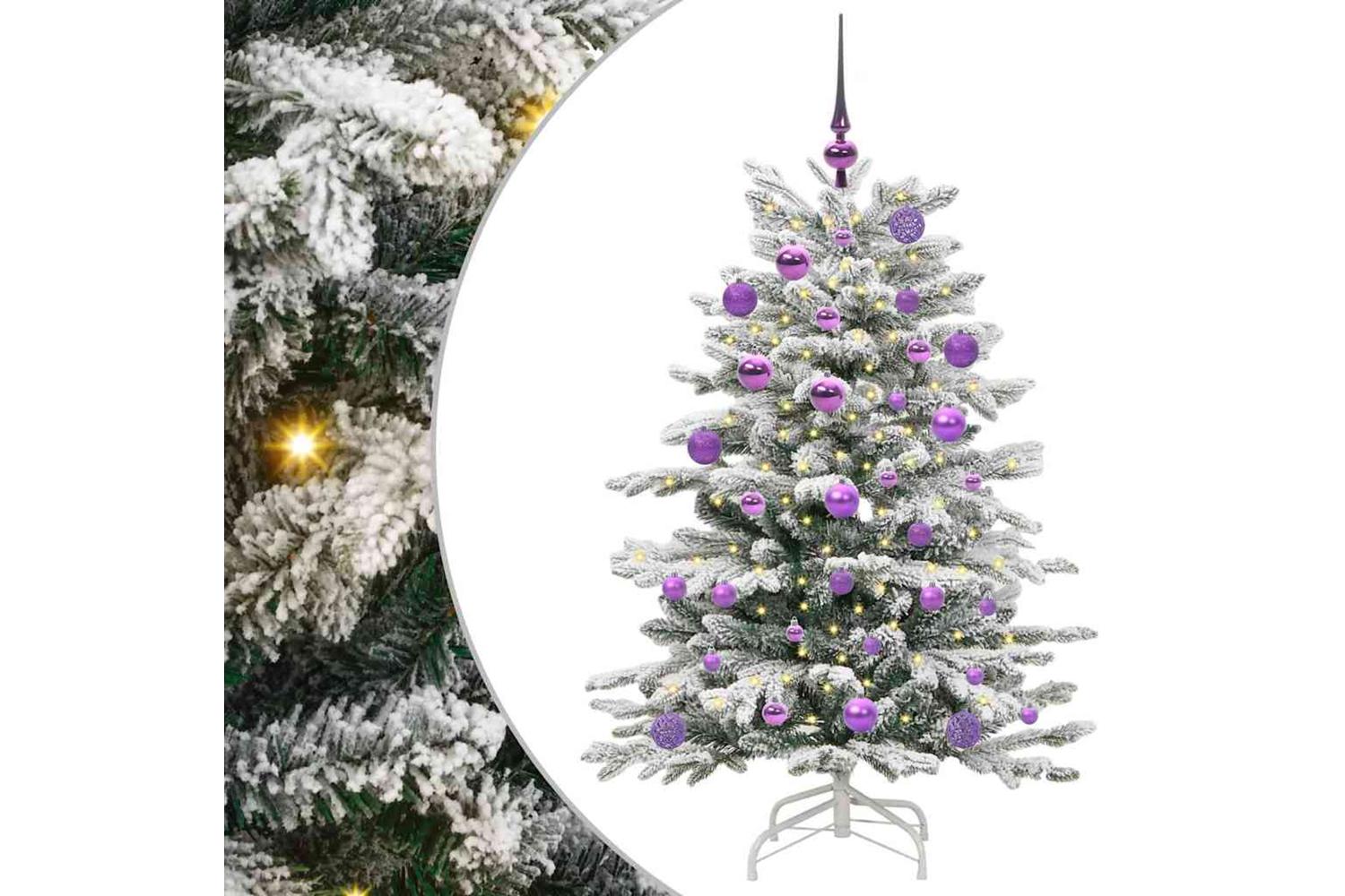 Vidaxl Artificial Hinged Christmas Tree White 120 Cm Pe And Pvc