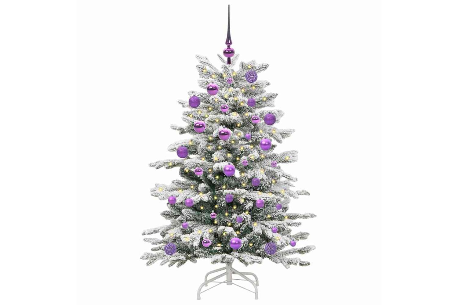 Vidaxl Artificial Hinged Christmas Tree White 120 Cm Pe And Pvc-3