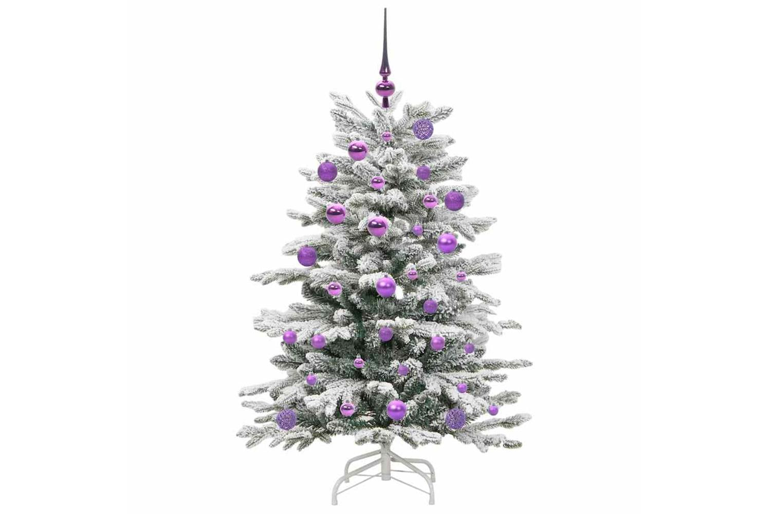 Vidaxl Artificial Hinged Christmas Tree White 120 Cm Pe And Pvc-4