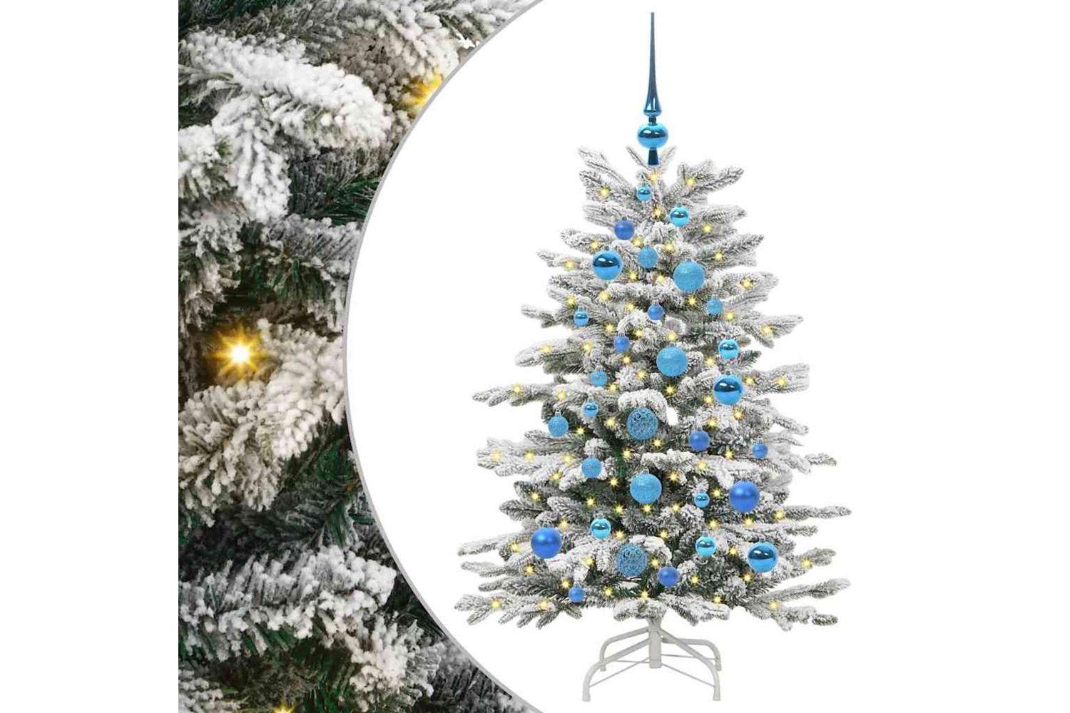 Vidaxl Artificial Hinged Christmas Tree White 120 Cm Pe And Pvc