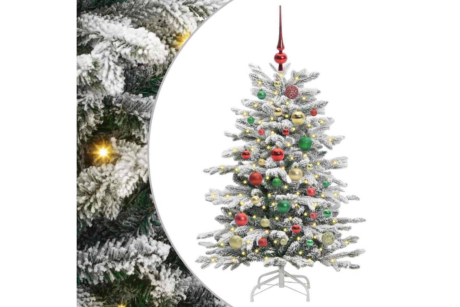 Vidaxl Artificial Hinged Christmas Tree White 120 Cm Pe And Pvc-2