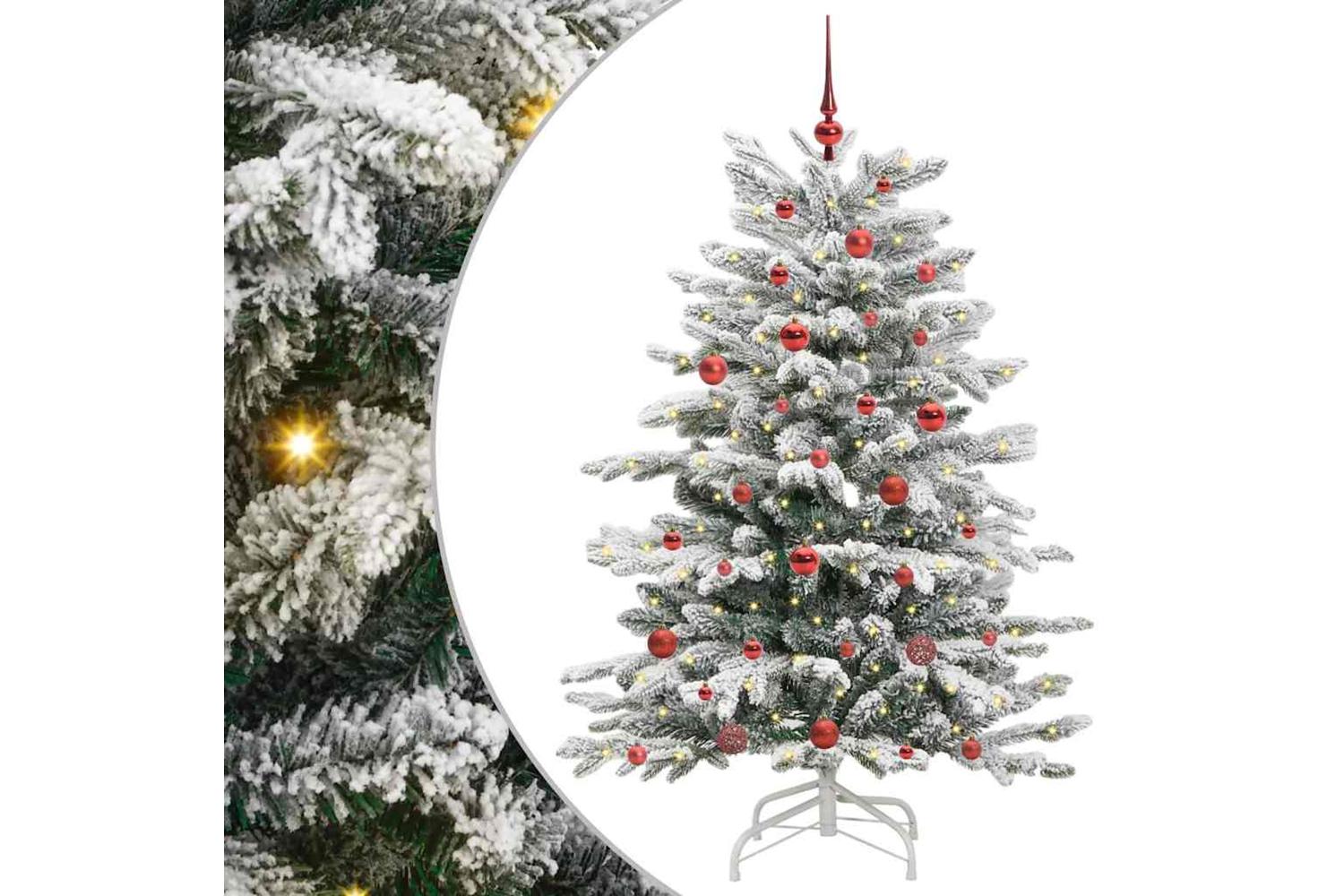 Vidaxl Artificial Hinged Christmas Tree White 150 Cm Pe And Pvc-2