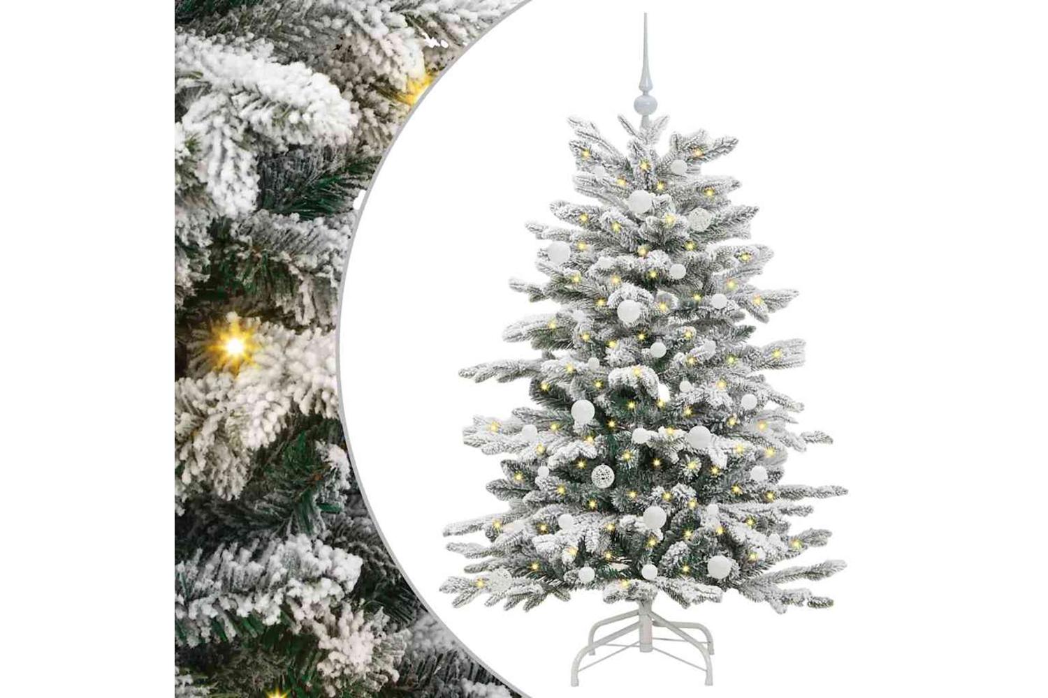 Vidaxl Artificial Hinged Christmas Tree White 150 Cm Pe And Pvc