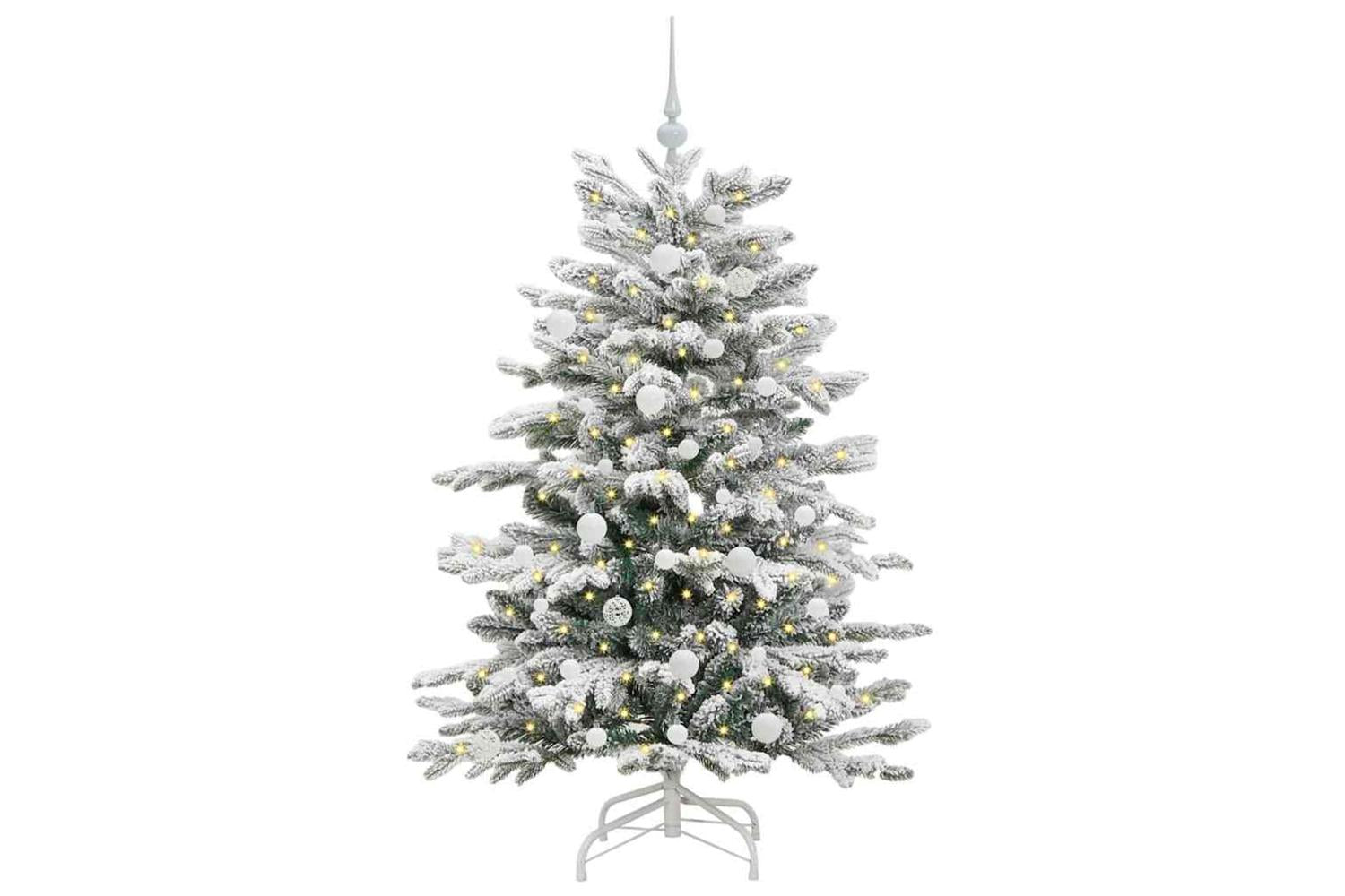 Vidaxl Artificial Hinged Christmas Tree White 150 Cm Pe And Pvc-3