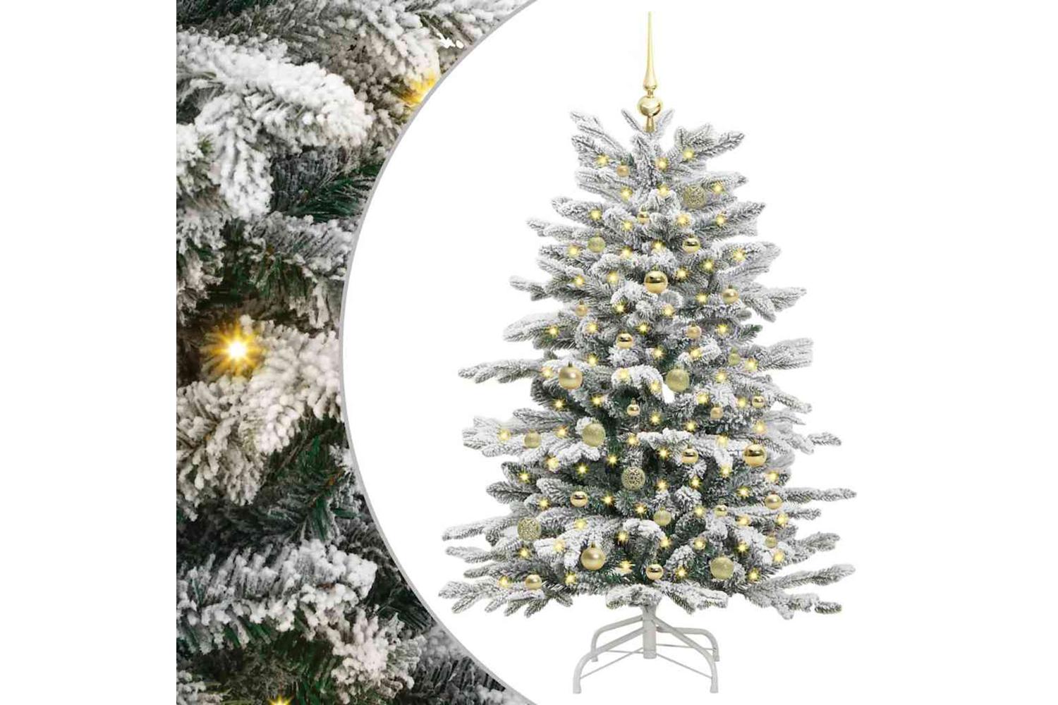 Vidaxl Artificial Hinged Christmas Tree White 150 Cm Pe And Pvc-2