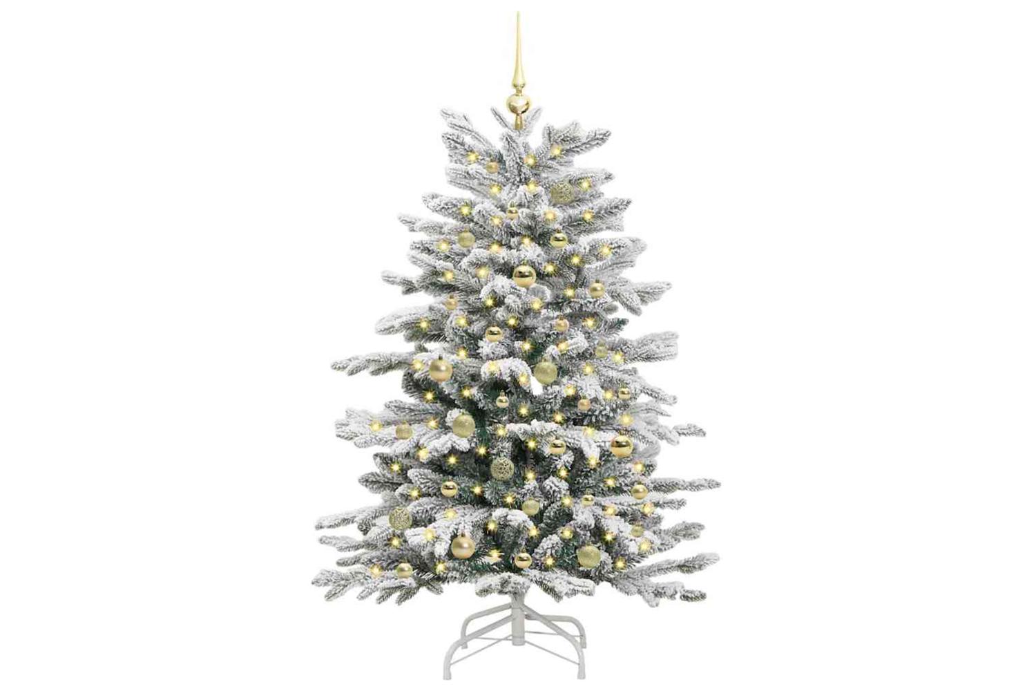 Vidaxl Artificial Hinged Christmas Tree White 150 Cm Pe And Pvc-3