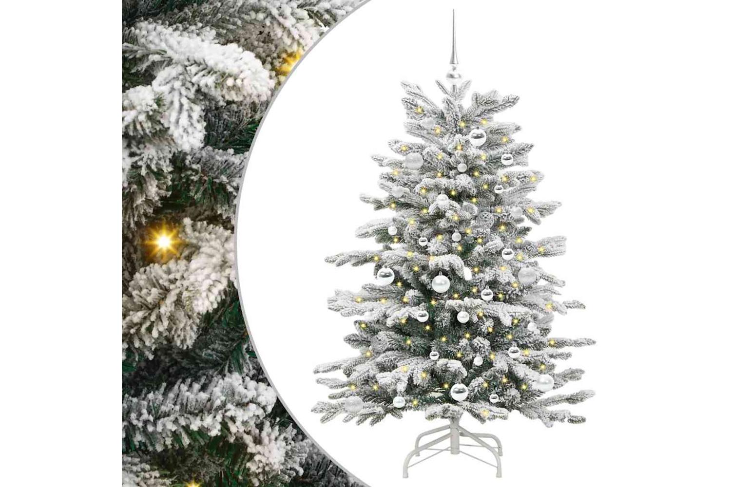 Vidaxl Artificial Hinged Christmas Tree White 150 Cm Pe And Pvc-2