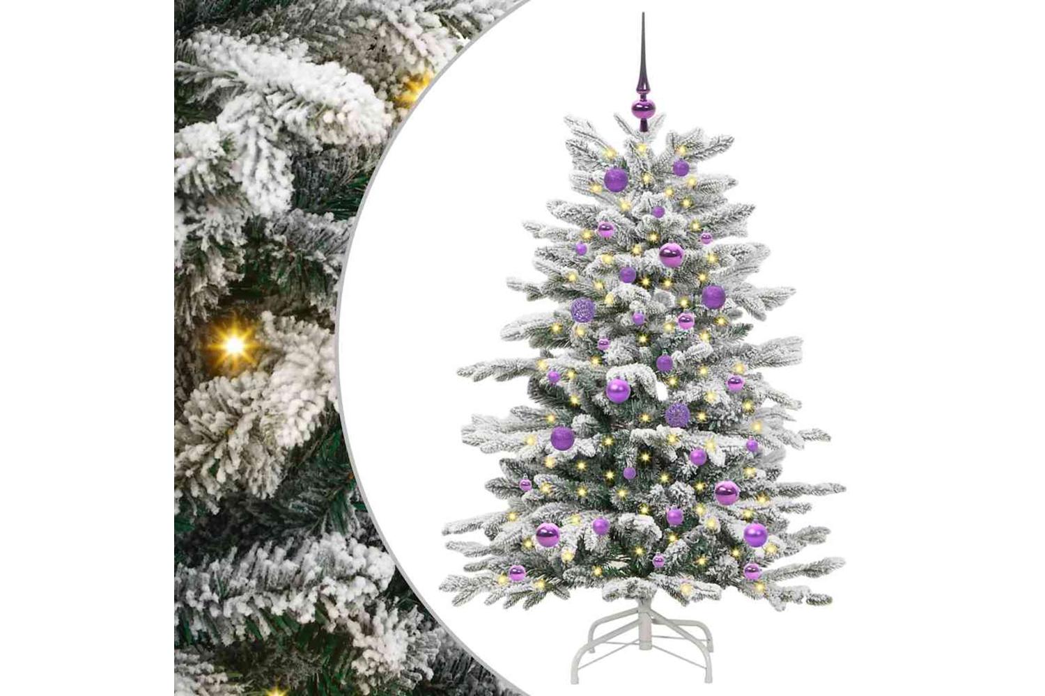 Vidaxl Artificial Hinged Christmas Tree White 150 Cm Pe And Pvc-2