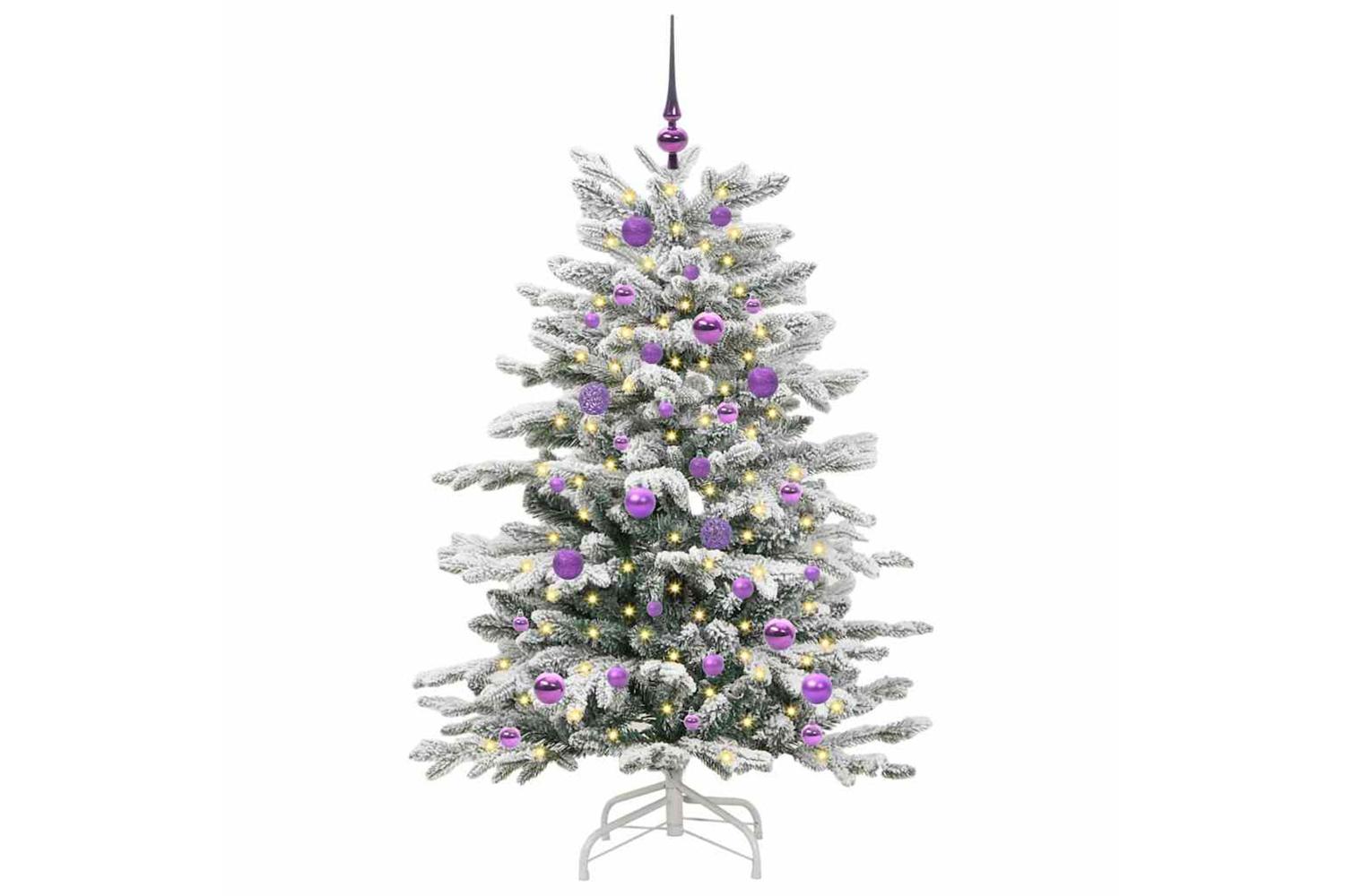 Vidaxl Artificial Hinged Christmas Tree White 150 Cm Pe And Pvc-3