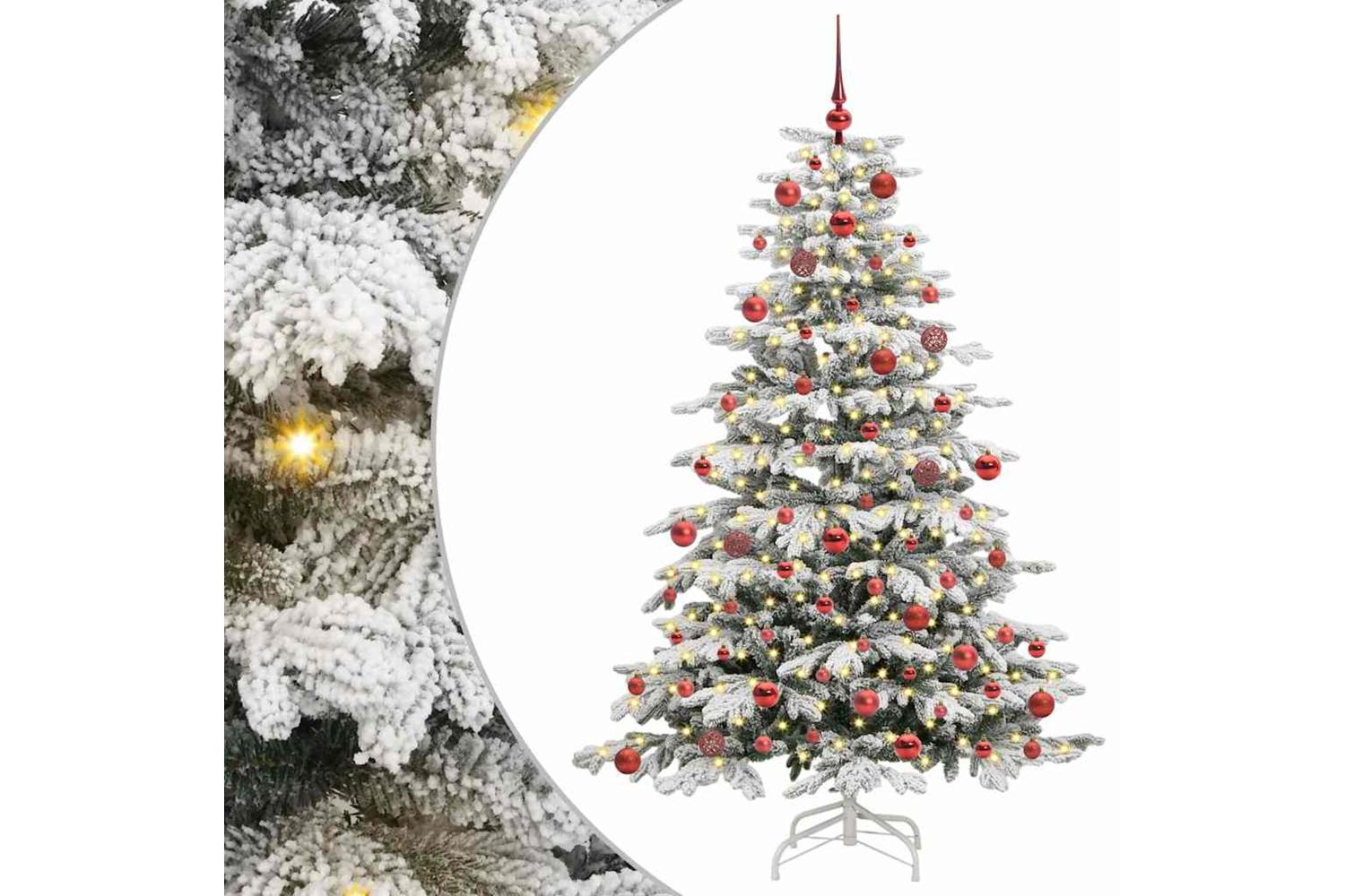 Vidaxl Artificial Hinged Christmas Tree White 180 Cm Pe And Pvc-2