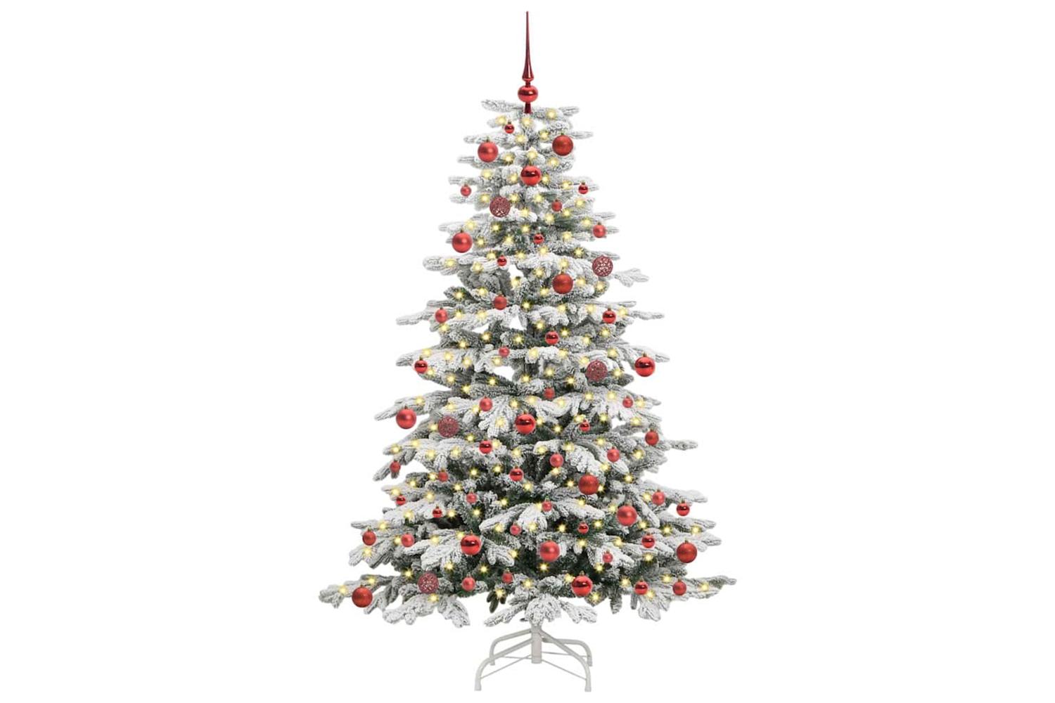 Vidaxl Artificial Hinged Christmas Tree White 180 Cm Pe And Pvc-3