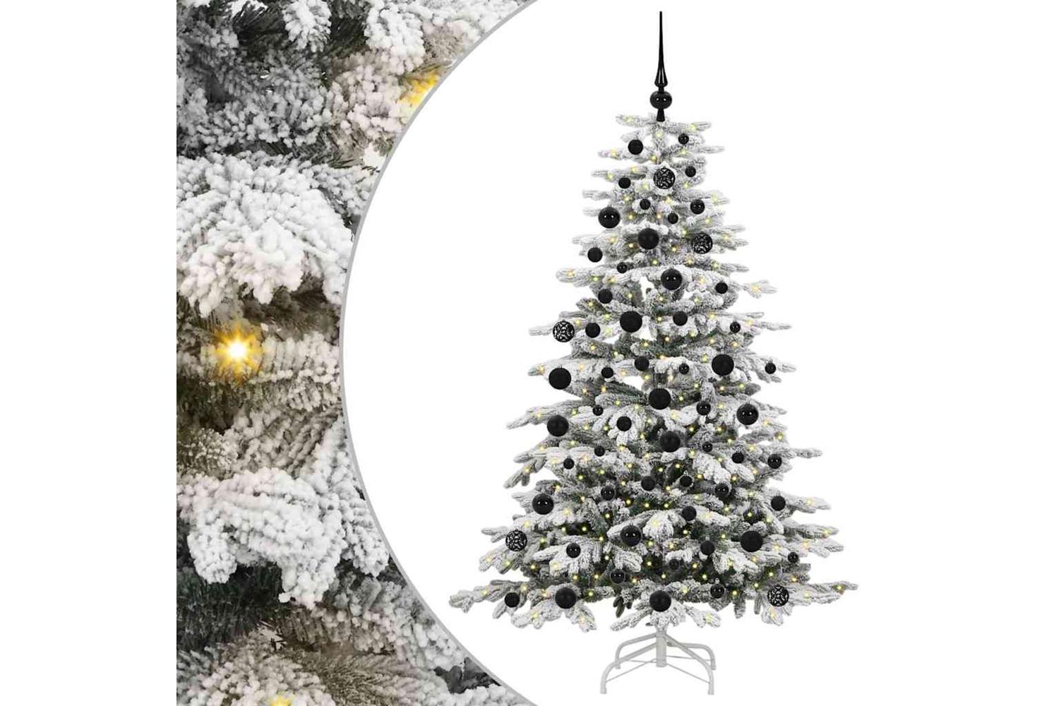 Vidaxl Artificial Hinged Christmas Tree White 180 Cm Pe And Pvc-2