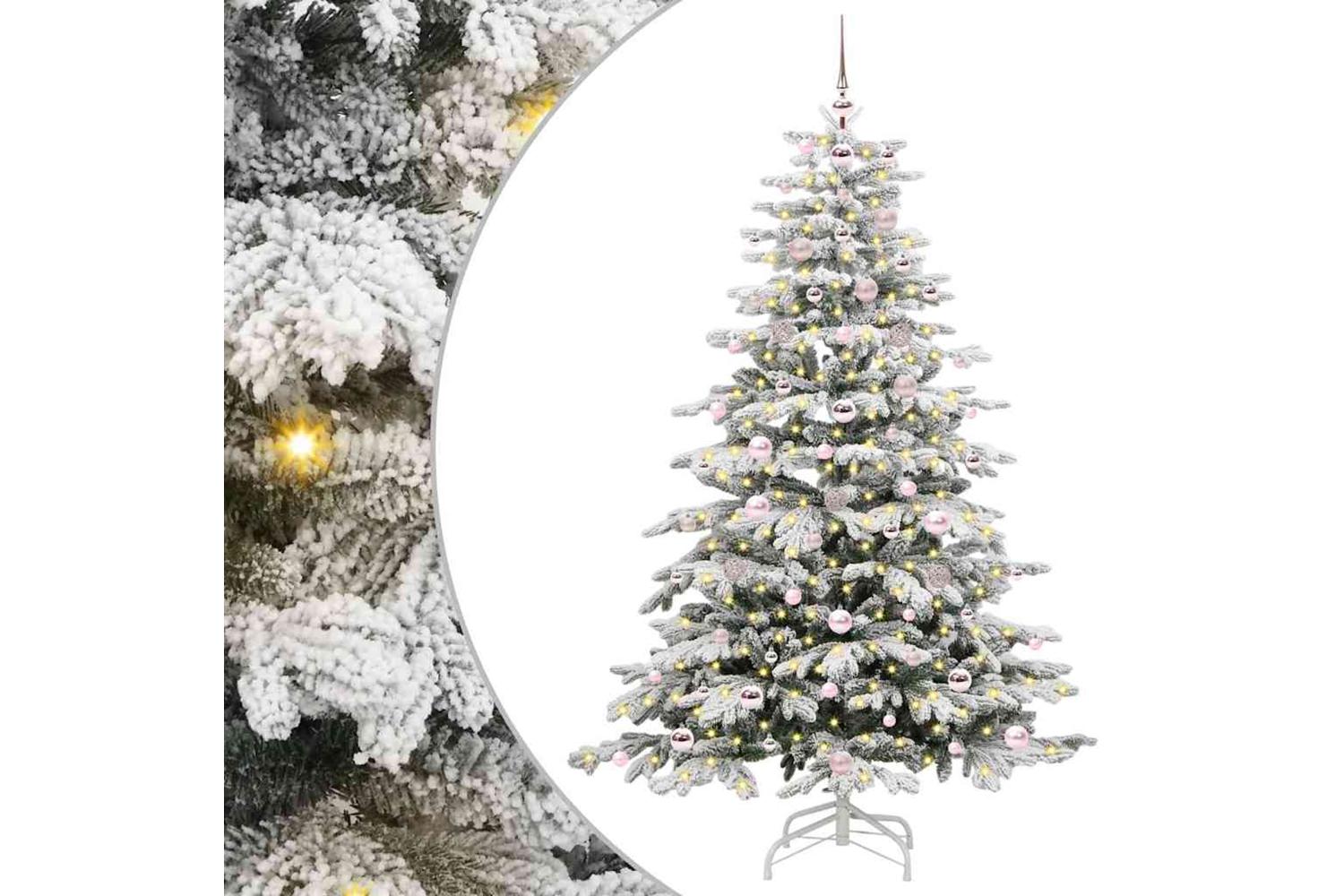 Vidaxl Artificial Hinged Christmas Tree White 180 Cm Pe And Pvc-2